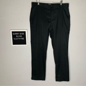 Men’s Black Straight Leg Dress Pants | Classic Work Slacks Size 34 Waist